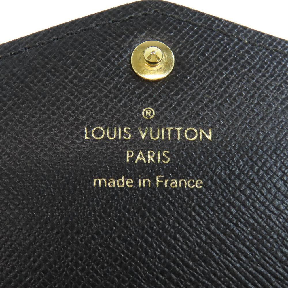 Louis Vuitton Portefeuille Sarah Wallet Coin Monogram Canvas Leather Black Gray